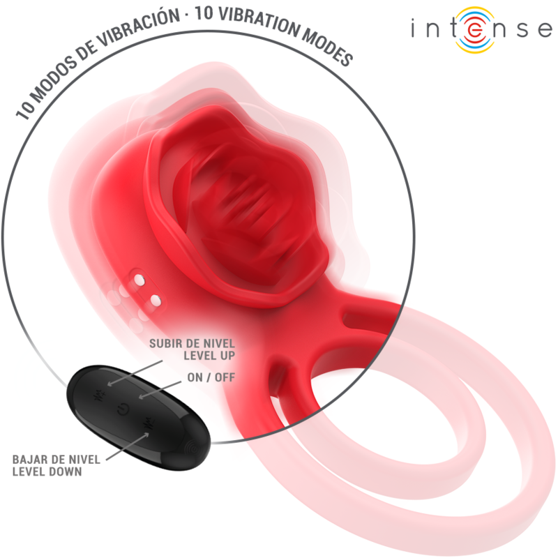 Stimulateur Clitoridien Gail Rose Rouge Télécommandé - Intense