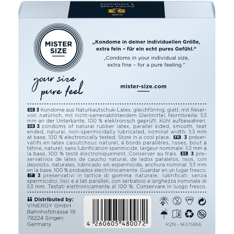 Préservatifs taille M 53 mm lot de 3 - Mister Size - MISTER SIZE