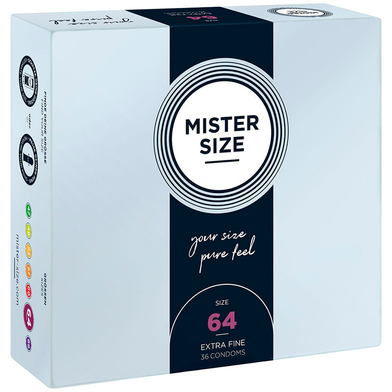 Mister Size – Préservatifs Taille XXL 64 mm – Boîte de 36 unités