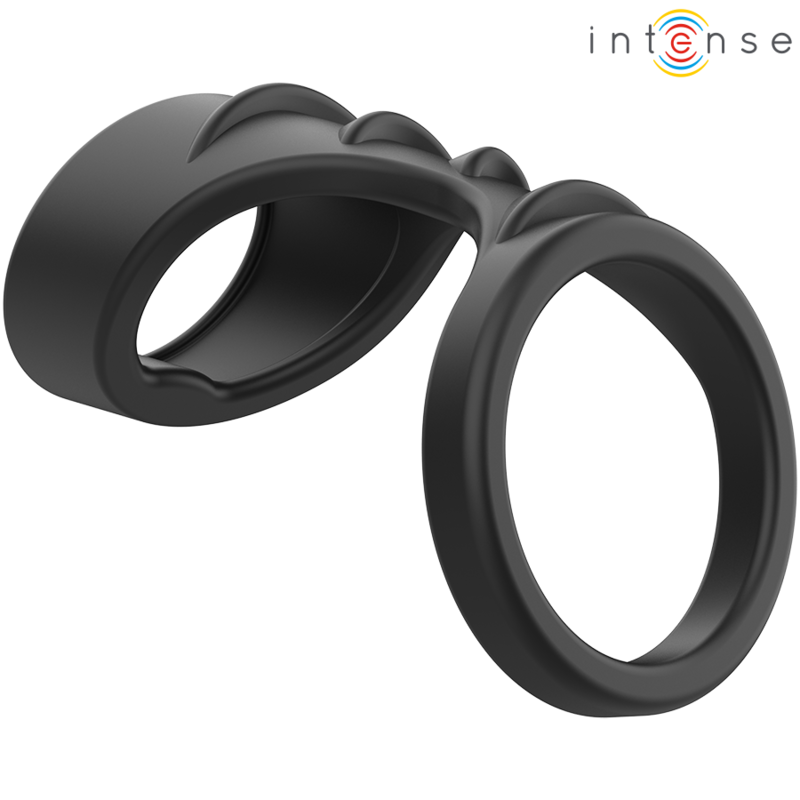 Anneau Pénien Double Theo Silicone Noir Modèle 3 - Intense