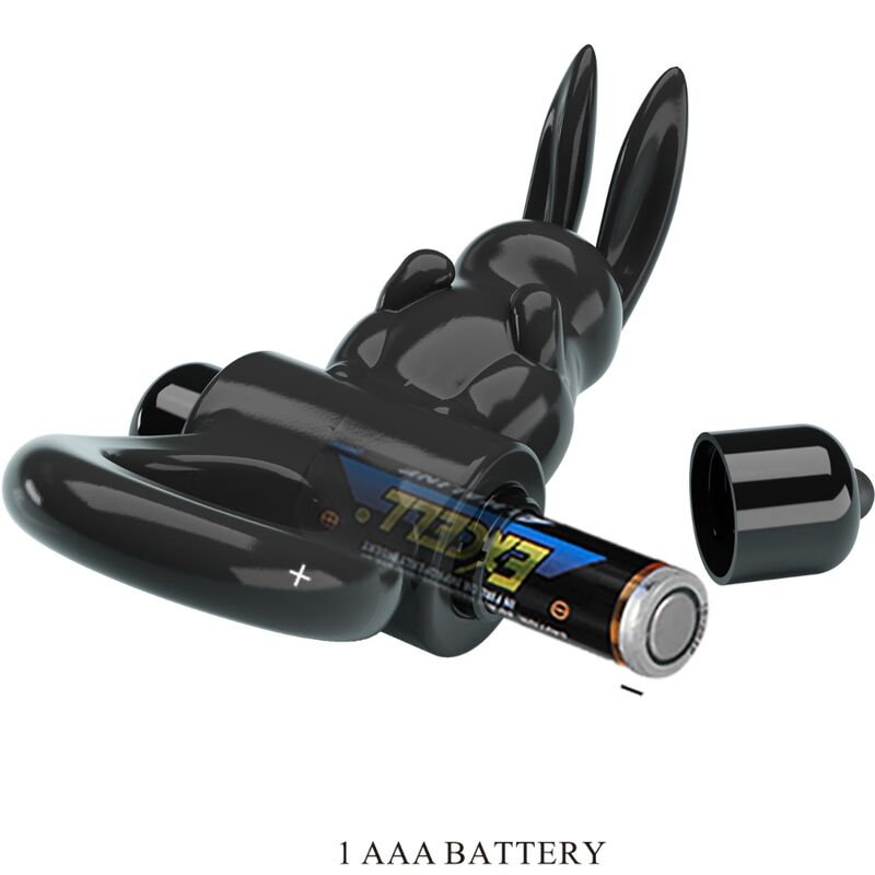 Anneau Vibrant Rabbit Excitant 10 Vibrations Noir - Pretty Love