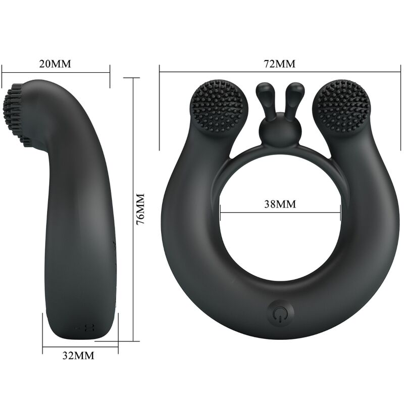 Anneau Vibrant Dahlia Stimulateur Clitoris Noir - Pretty Love