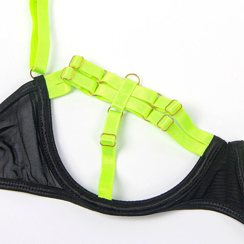 Ensemble lingerie soutien-gorge collier vert fluo L/XL - Subblime - SUBBLIME SETS