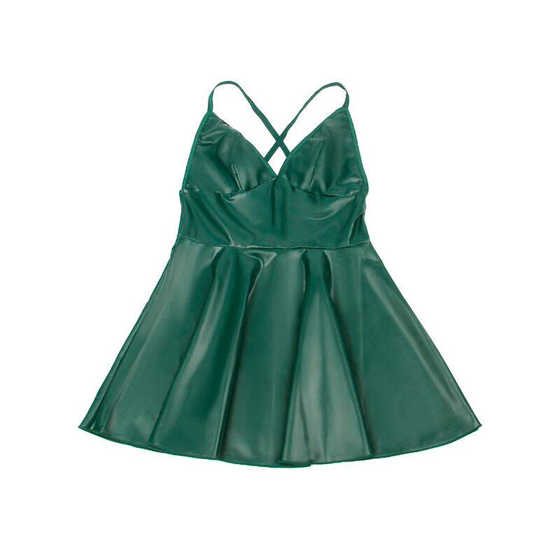 Robe à bretelles en cuir PU verte taille L/XL - Subblime - SUBBLIME DRESSES