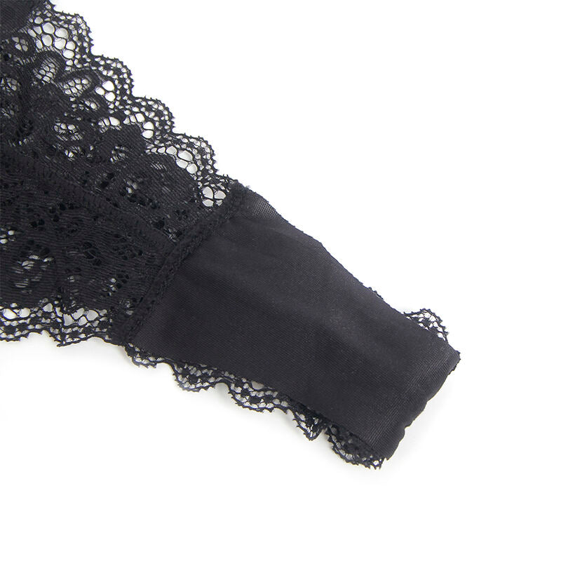 Corps en dentelle et cuir PU avec fermeture éclair noir L/XL - Subblime - SUBBLIME BODIES