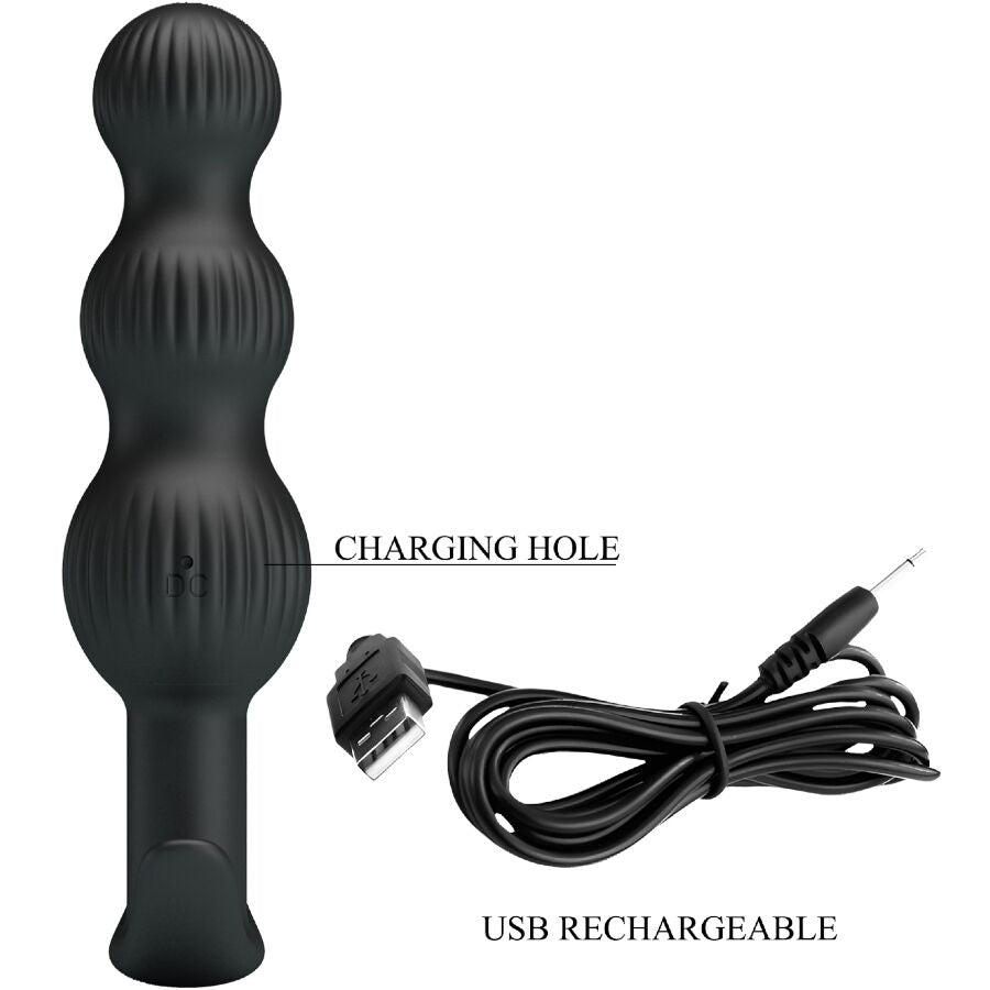 Vibrateur Anal Sidney 10 Vibrations Noir - Pretty Love