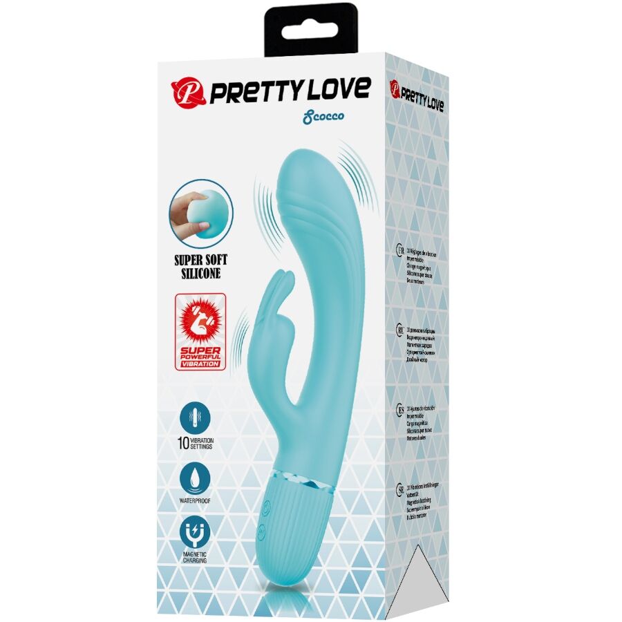 Vibromasseur Rabbit Scocco Turquoise - Pretty Love
