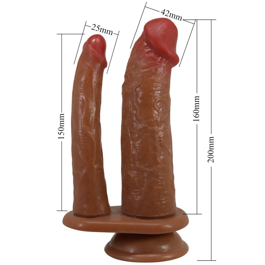 Double Gode Vibrant Hulbert Réaliste Mulato - Pretty Love