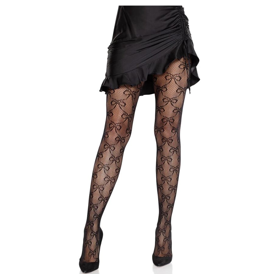 Collants Résille avec Nœud Noir - Leg Avenue