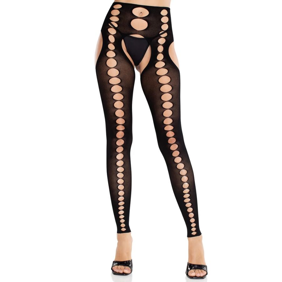 Bas Opaques Auto-Fixants Noirs Sans Couture - Leg Avenue