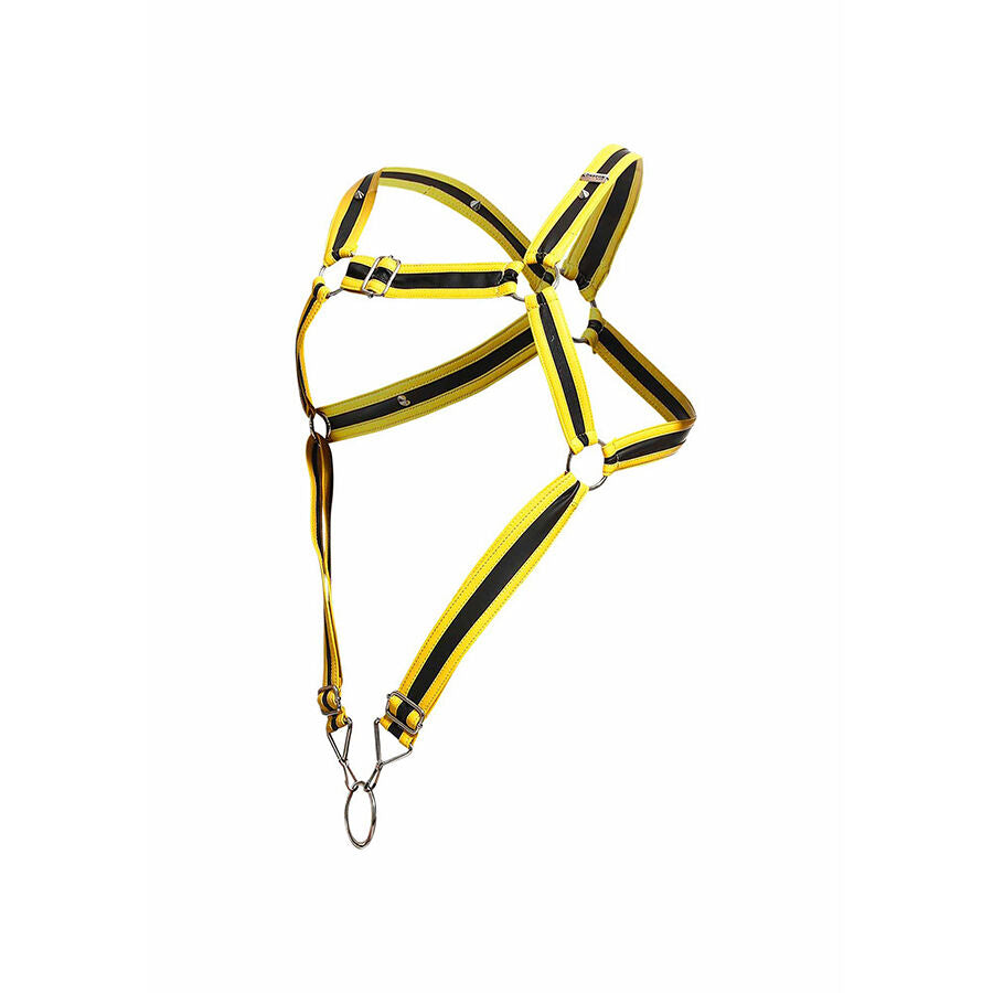 Harnais Pénis Croisé Jaune Dungeon - MaleBasics - MOB