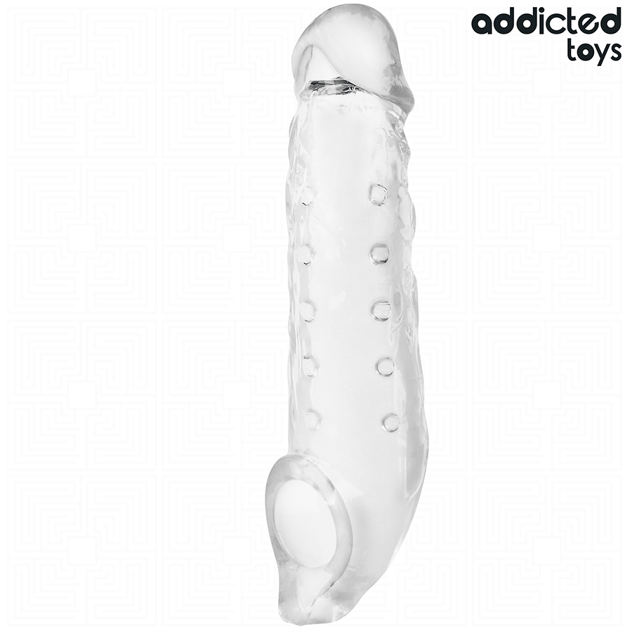 Gaine Pénis Transparente Taille M 27 cm - Addicted Toys