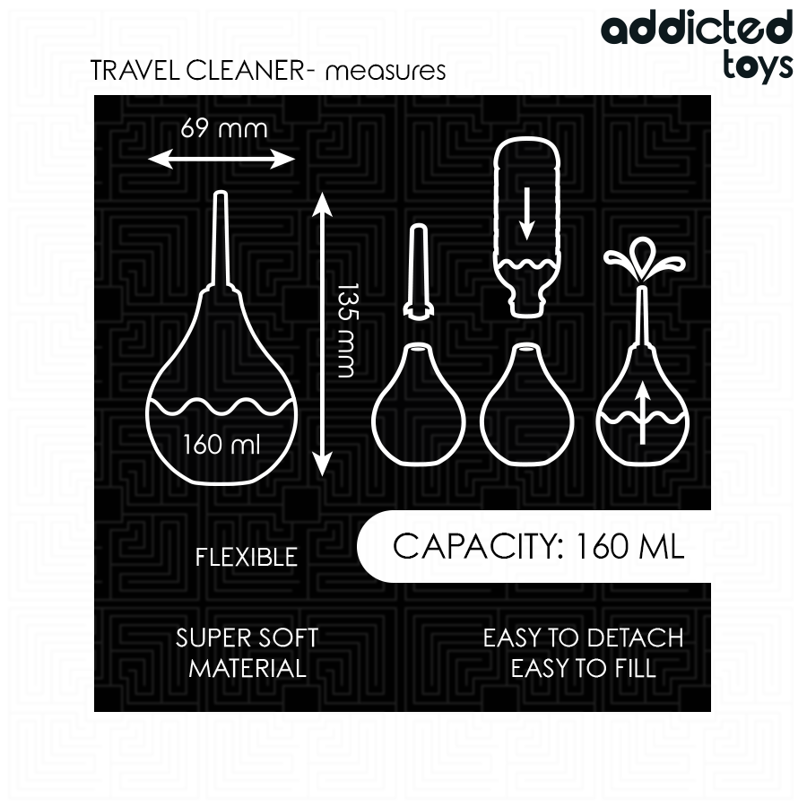 Poire Nettoyante Anale Travel Size M 160ml - Addicted Toys