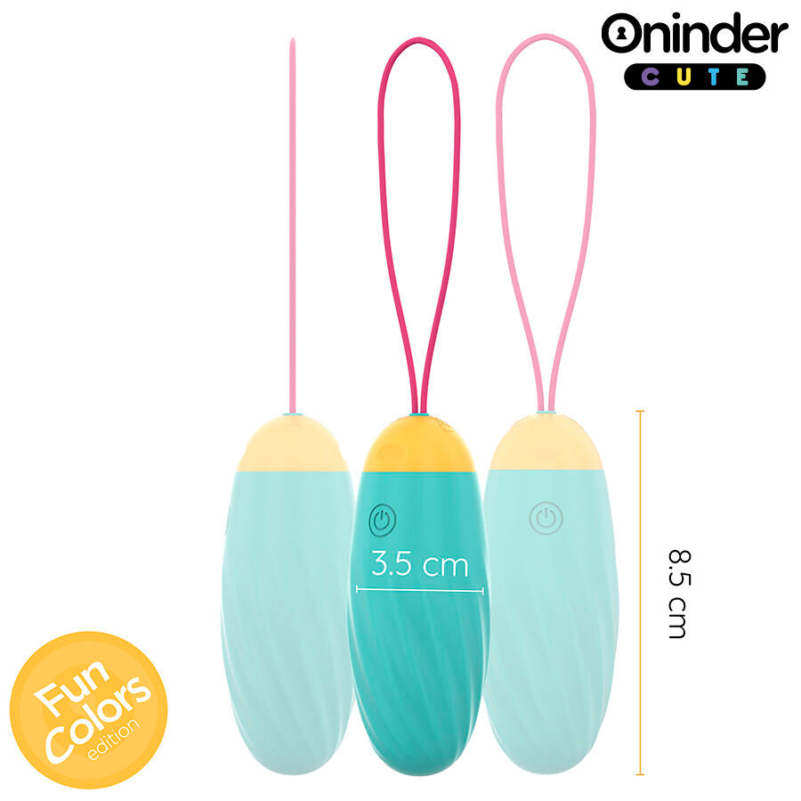 Oninder – Œuf vibrant Connecté et Rotatif en Silicone – Bleu