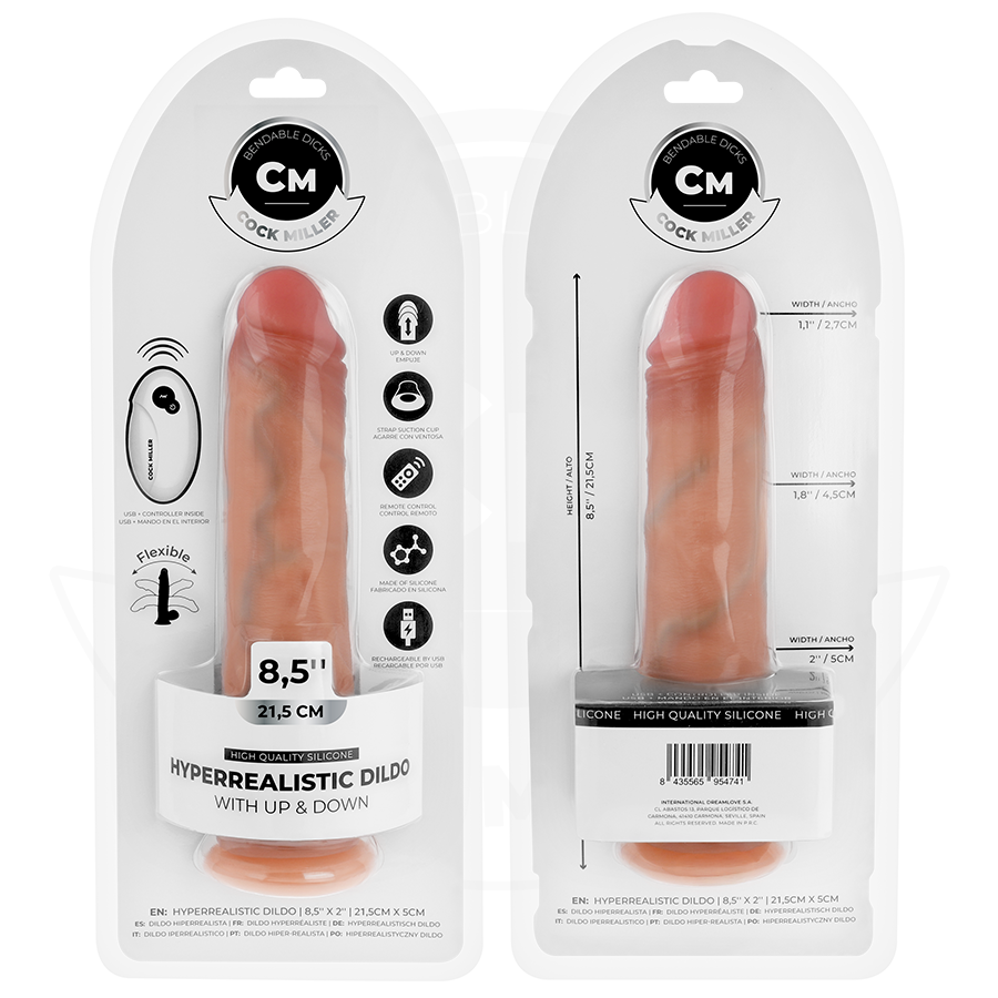 Gode Réaliste à Poussée Cock Miller 21,5cm - Télécommandé