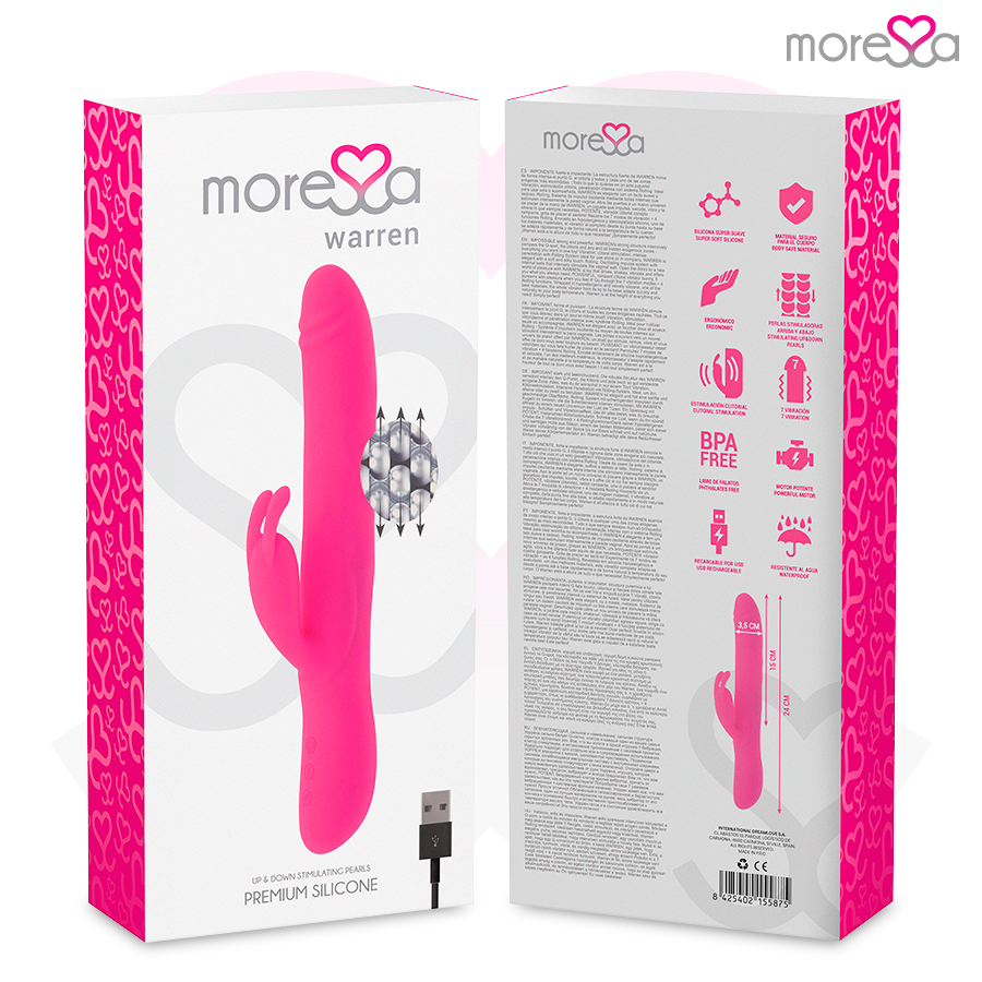 Moressa – Sextoy Rabbit Rechargeable en Silicone Warren Rose