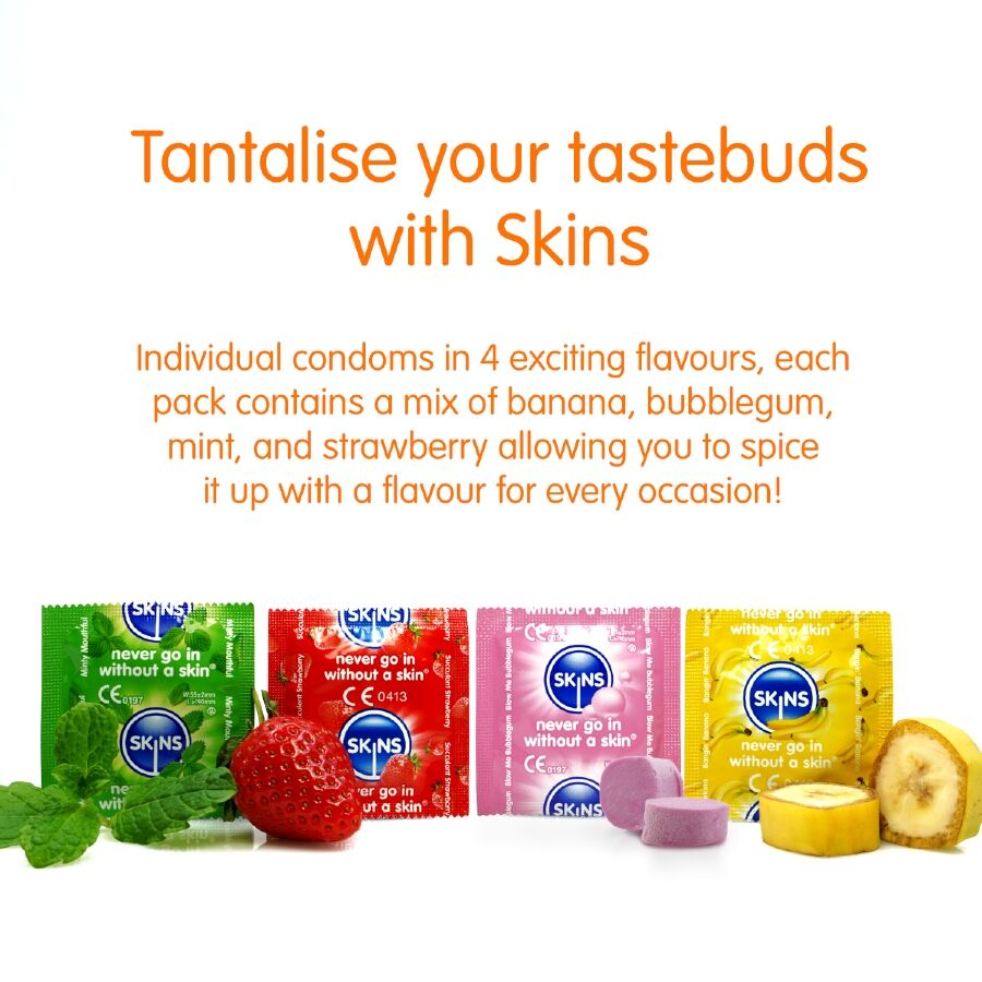 Préservatifs aromatisés Skins Flavored pack 4 saveurs - Skins - SKINS