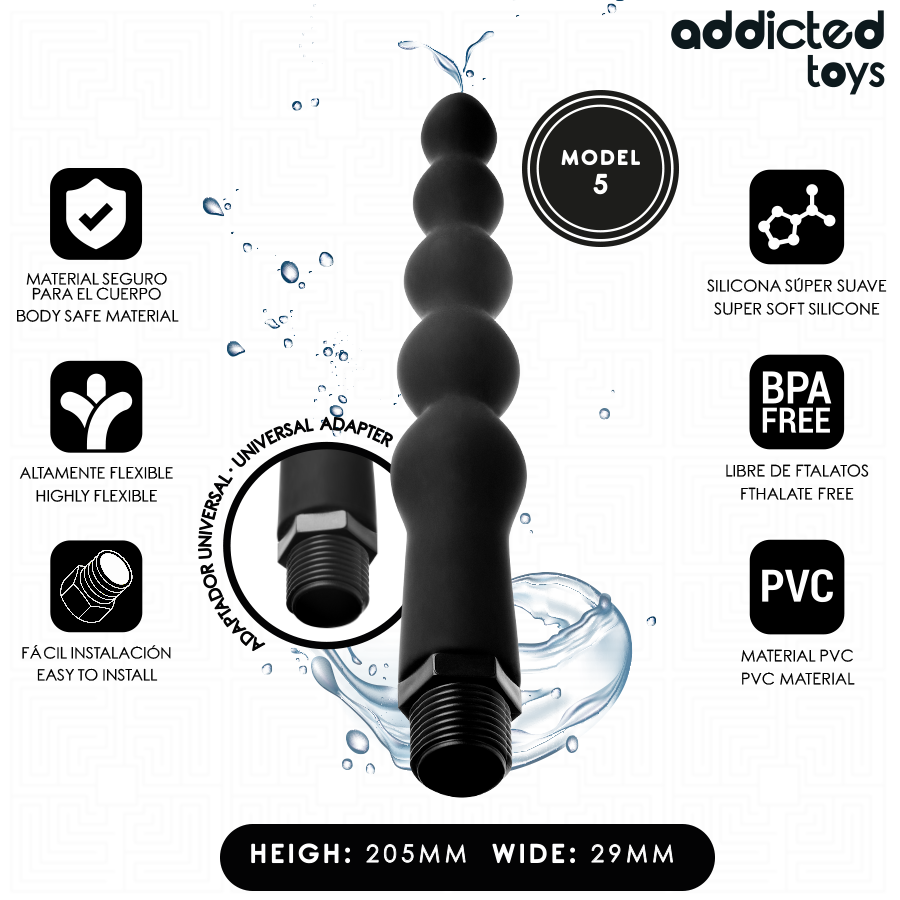 Nettoyeur Anal avec Adaptateur Universel Modèle 5 - Addicted