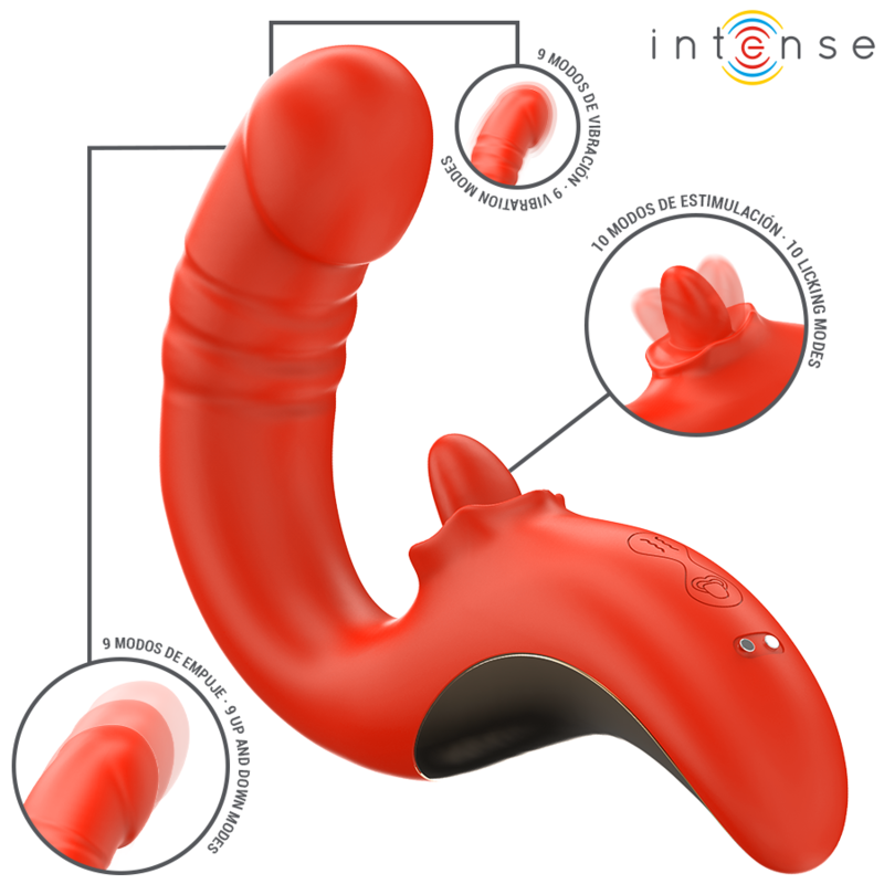 Vibrateur Double Stimulation Paulina en U Rouge - Intense