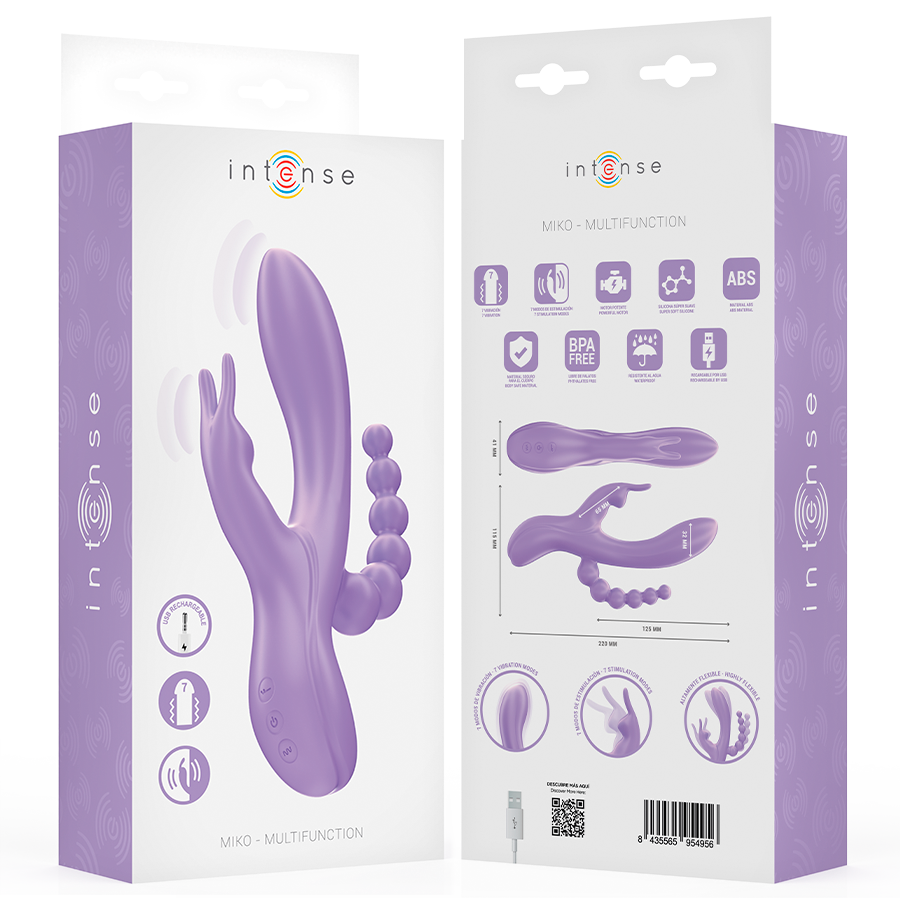 Vibromasseur Triple Stimulation Miko Violet - Intense