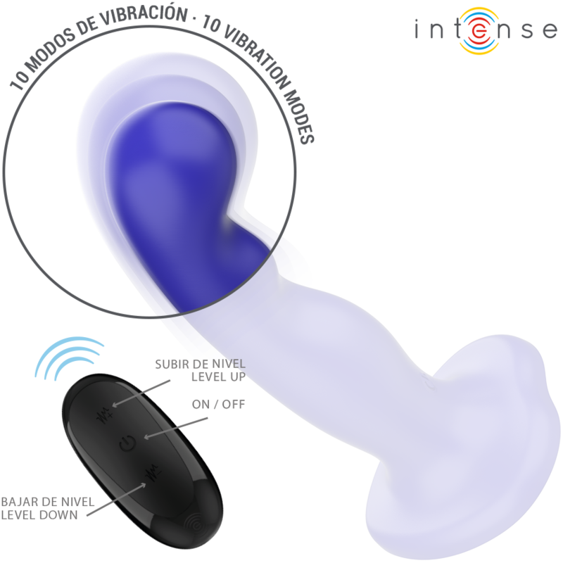Vibromasseur Shorty Texturé Bleu avec Ventouse - Intense