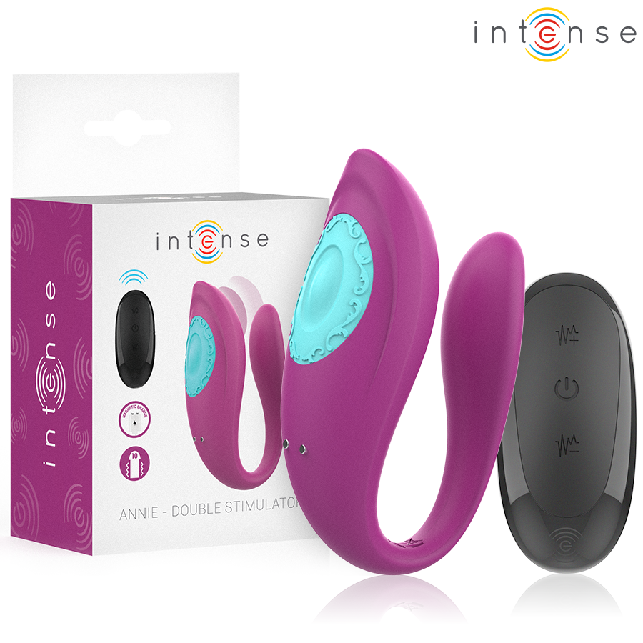 Vibrateur Annie Forme U Violet avec Télécommande - Intense