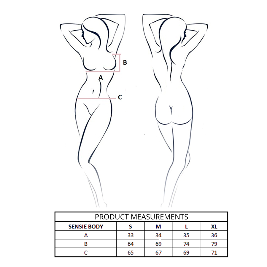 Body Satiné Sensie Teal S/M - Passion