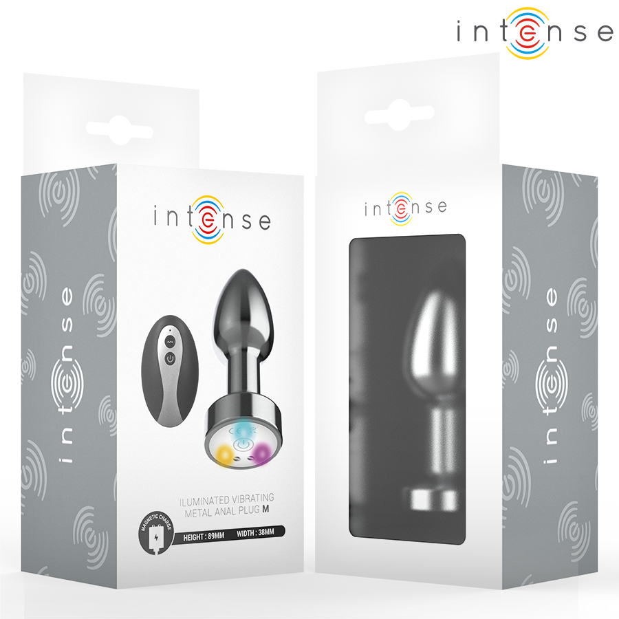 Plug Anal Vibrant Métal LED Intense Taille M Gris - Intense