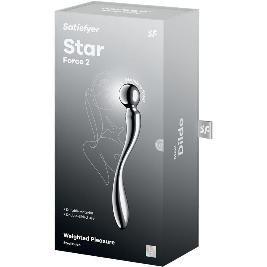 Gode Double Star Force 2 Acier Inoxydable - Satisfyer