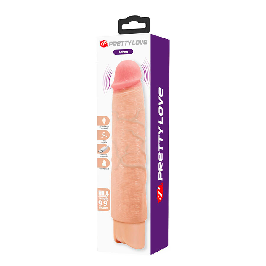 Vibrierender, flexibler und realistischer Dildo Soren - Pretty Love