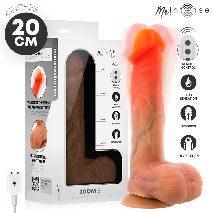 Gode Réaliste Vibrant Chauffant Logan 20 cm - MR INTENSE