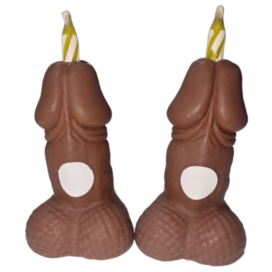 Bougies Anniversaire Pénis Chiffres Autocollants Ton Foncé - Diablo
