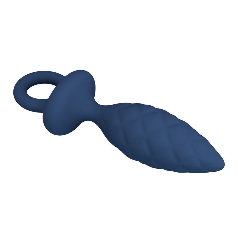 MR PLAY - PLUG ANAL TEXTURÉ AVEC ANNEAU BLEU L