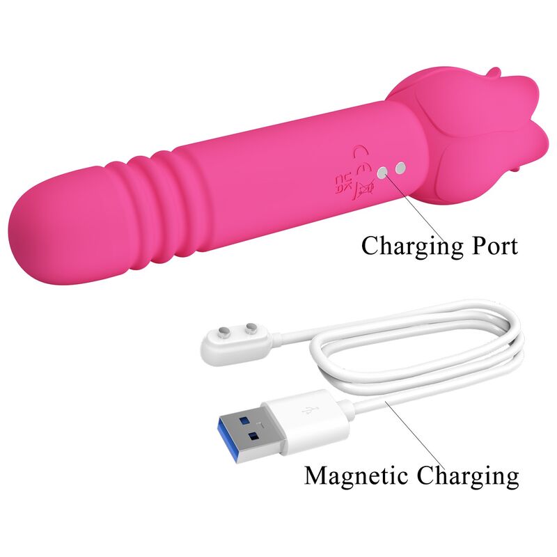 Wiederaufladbarer Vibrator Chaley Pink für orale Stimulation - Pretty Love
