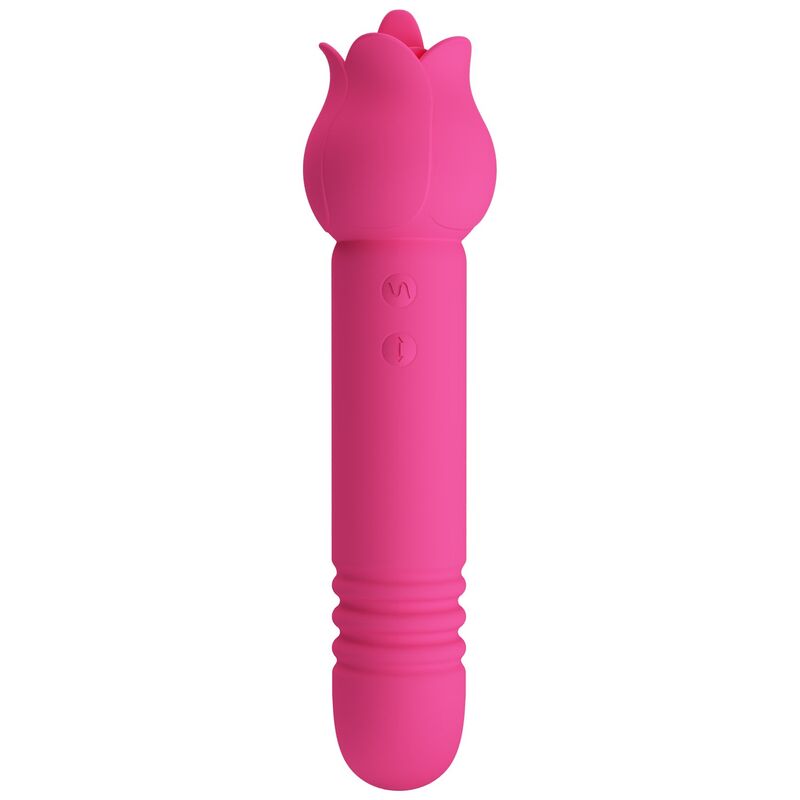 Wiederaufladbarer Vibrator Chaley Pink für orale Stimulation - Pretty Love