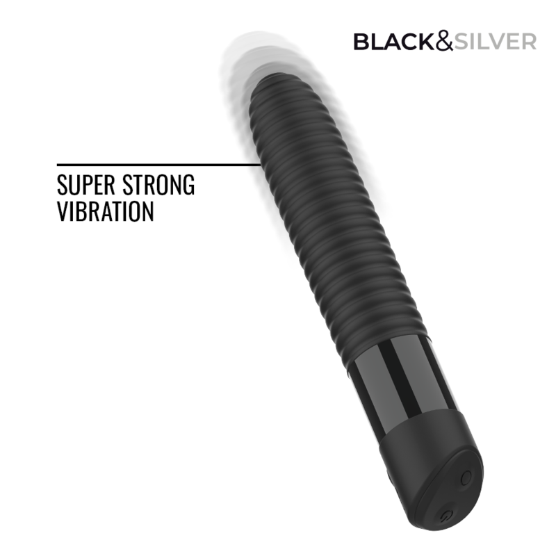 BLACK & SILVER - VIBRATEUR USB RECHARGEABLE JOSEPH AVEC AFFICHAGE LED