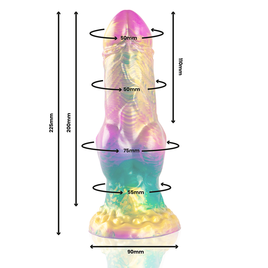 EPIC - GODEMICHET IRIS AVEC TESTICULES ARC-EN-CIEL DE PLAISIR