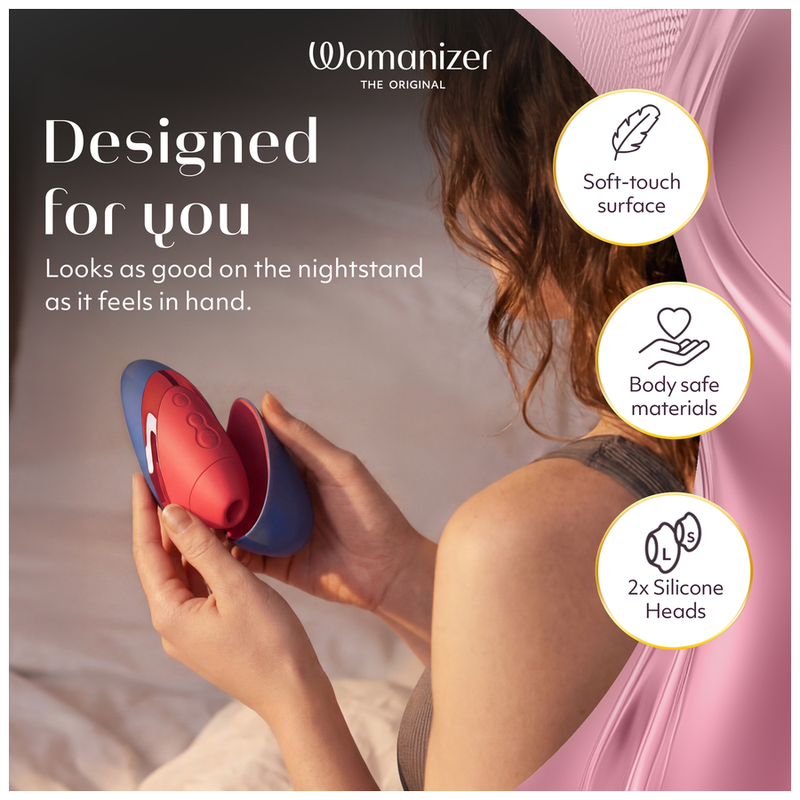 WOMANIZER - NEXT LIBERTY 3D PLEASURE AIR STIMULATEUR CLITORIAL BLEU/ROUGE