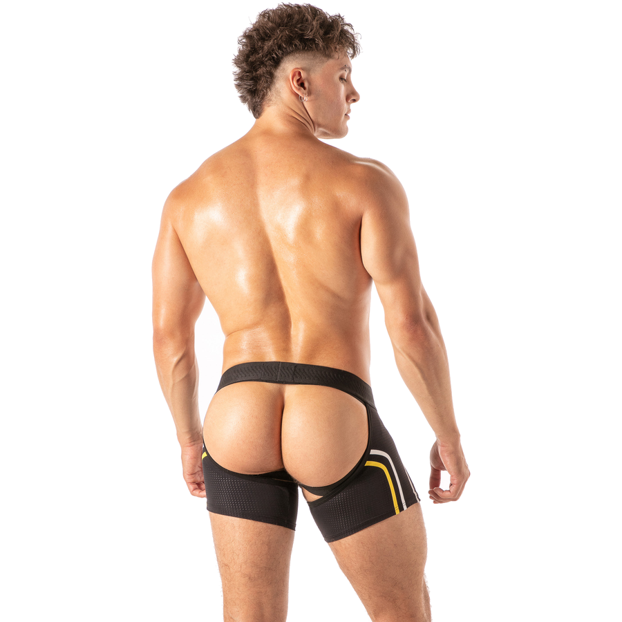 LOCKER GEAR - PISTON SHORT CHAP BOXER HOMME AVEC OUVERTURE FRONTALE BLEU S