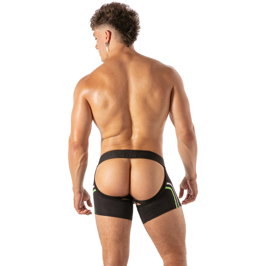 LOCKER GEAR - PISTON SHORT CHAP BOXER HOMME AVEC OUVERTURE FRONTALE BLEU S