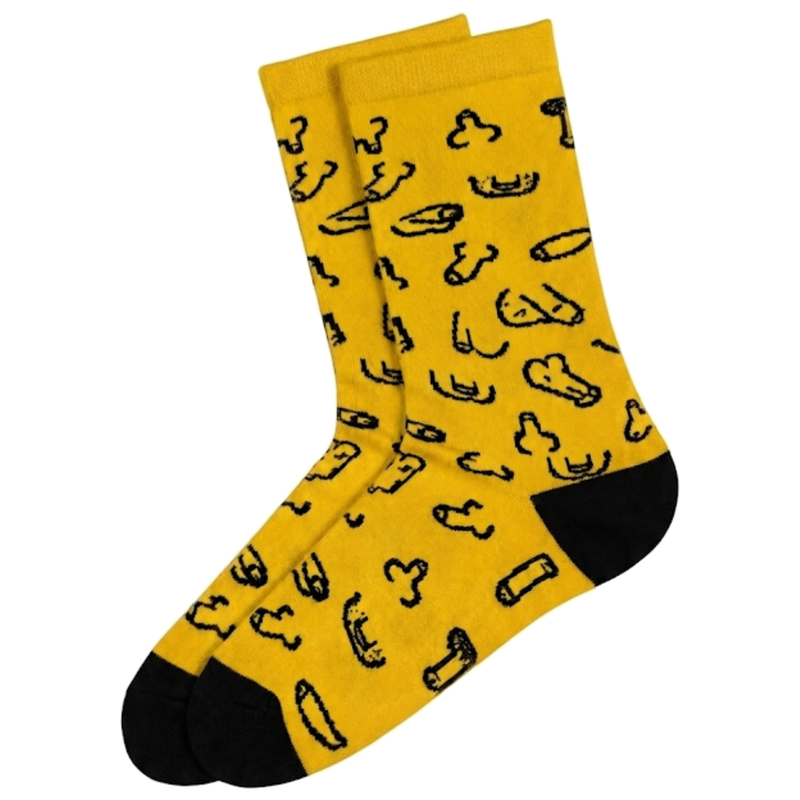 Chaussettes Jaunes Motif Pénis Pointures 35-40 - Diablo Picante