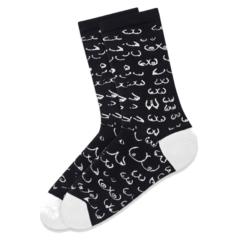 Chaussettes Fantaisie Motif Seins Noires - Diablo Picante