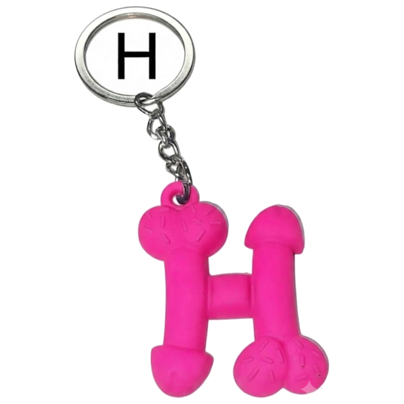 Porte-clés Pénis Lettre H Fuchsia Parfumé Fraise - Diablo Picante