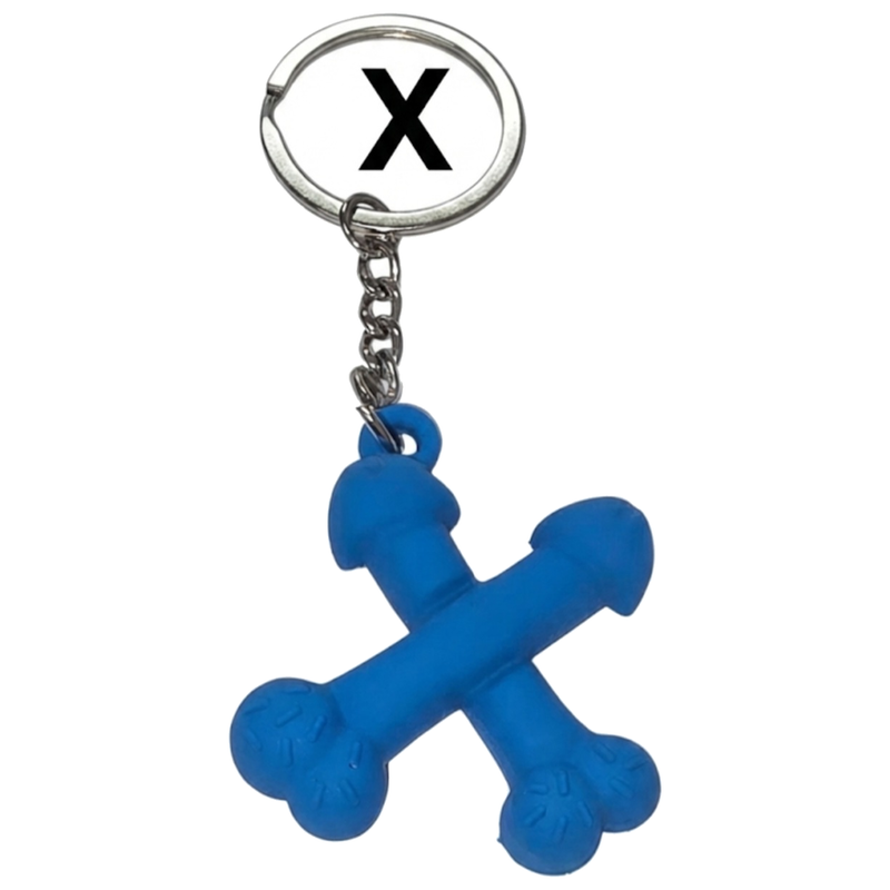 Porte-clés Pénis Bleu Parfumé à la Vanille Lettre X - Diablo Picante