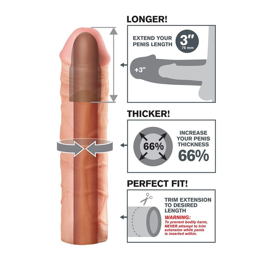 Gaine Pénis Fantasy X-Tensions Mega 3 Beige - Pipedream