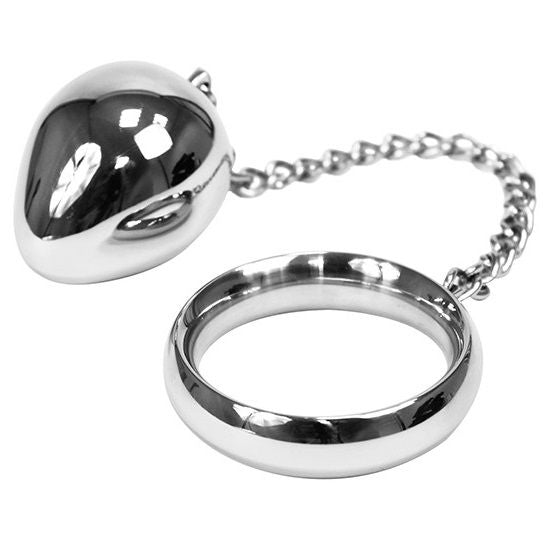 Anneau pénien avec chaîne bille anale 45mm - Metal Hard - METAL HARD