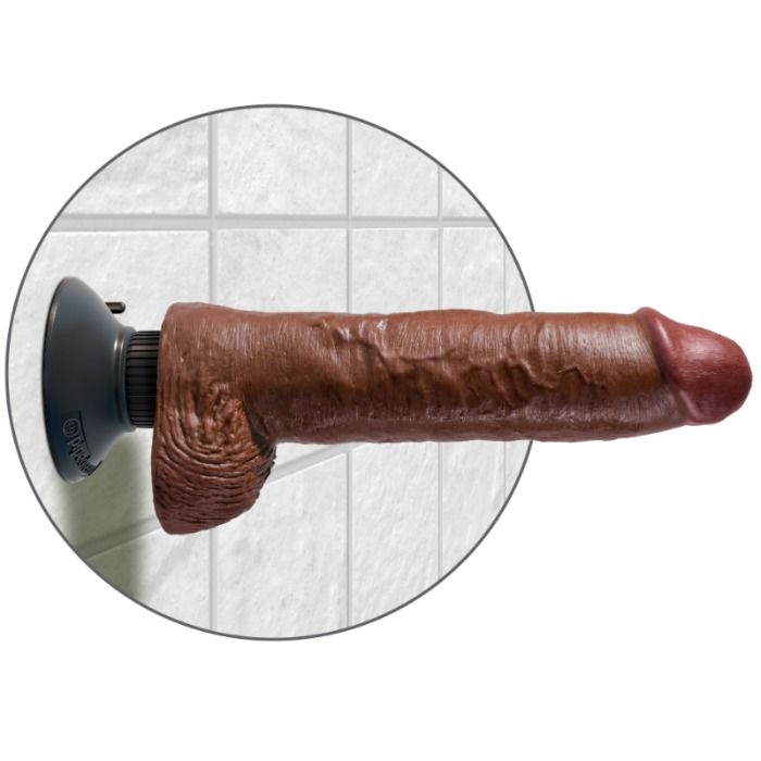 Gode Vibrateur King Cock avec Testicules 25.5cm Marron - Pipedream