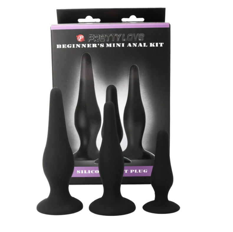 Kit Plugs Anaux Pretty Love Lot 3 Tailles Noir - Pretty Love