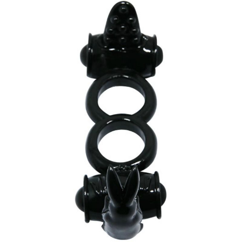 Baile - Double Anneau Pénien Vibrant Sweet Ring - Noir