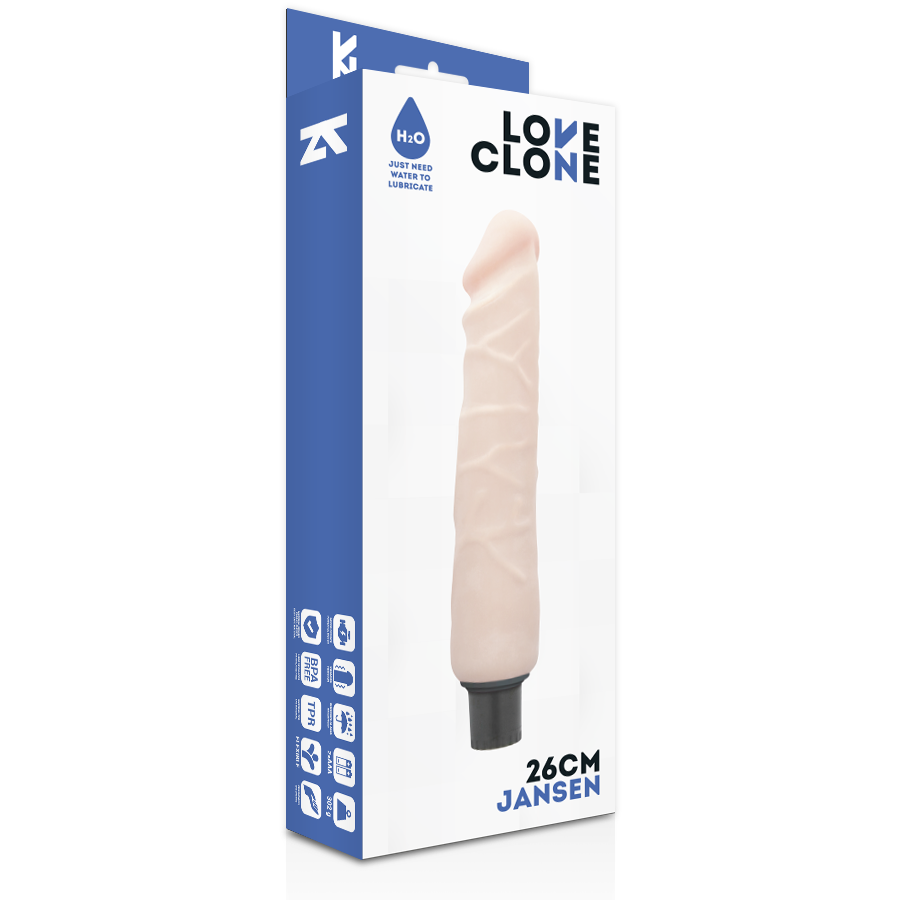 Vibromasseur autolubrifiant Jansen 26 cm - Loveclone - LOVECLONE